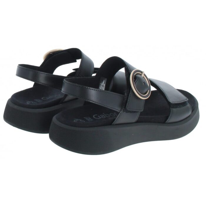 Gabor Pack 62.863 Sandals – Black Leather – Womens Sandals, Sliders & Toe Posts - Crep Direct UK