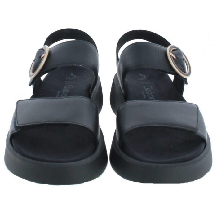 Gabor Pack 62.863 Sandals – Black Leather – Womens Sandals, Sliders & Toe Posts - Crep Direct UK