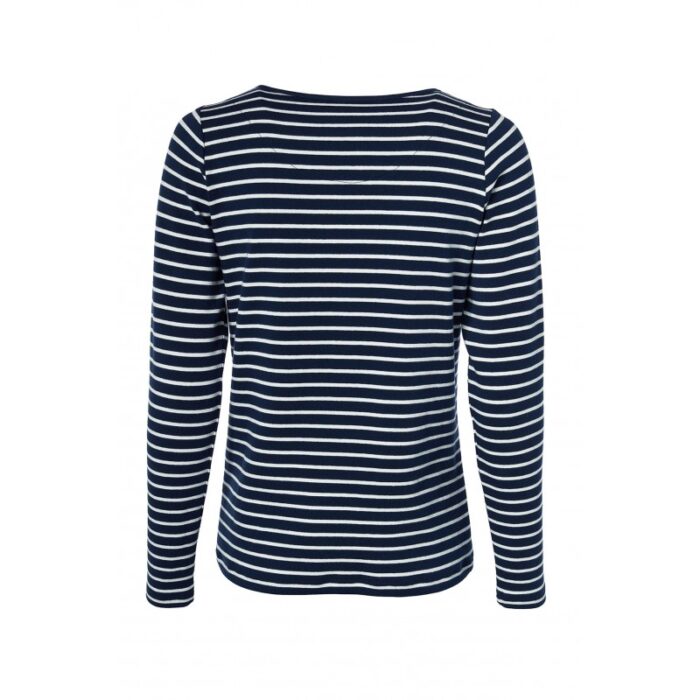 Holland Cooper Padstow Long Sleeve Crew Neck Tee – Ink Navy / Natural Stripe – Ladies Clothing - Crep Direct UK