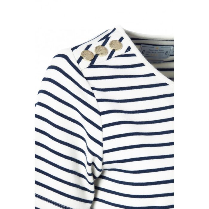 Holland Cooper Padstow Crew Neck Tee – Natural Ink / Navy Stripe – Ladies Clothing - Crep Direct UK