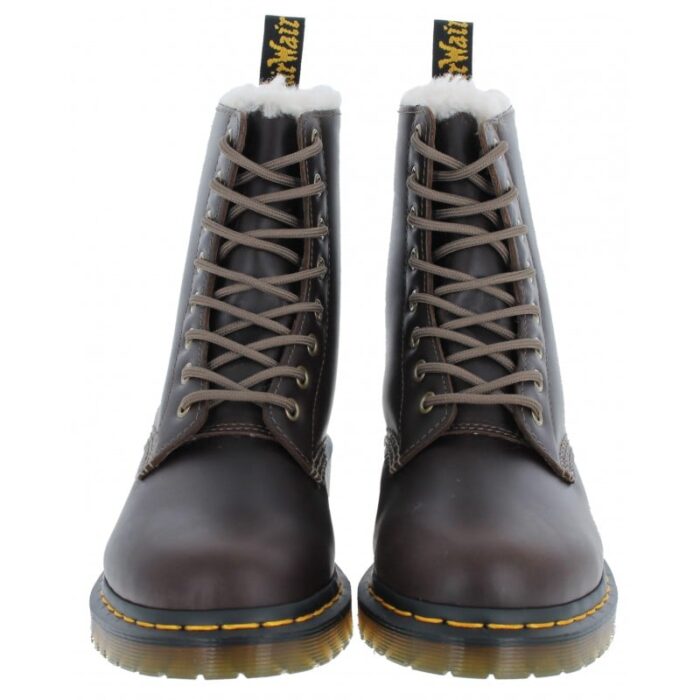 Dr. Martens 1460 Pascal Serena Boots – Dark Khaki Leather – Womens Boots - Crep Direct UK