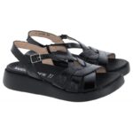 Wonders Paterna C-6530 Sandals – Black Leather – Womens Sandals, Sliders & Toe Posts - Crep Direct UK
