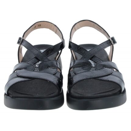 Wonders Paterna C-6530 Sandals – Black Leather – Womens Sandals, Sliders & Toe Posts - Crep Direct UK
