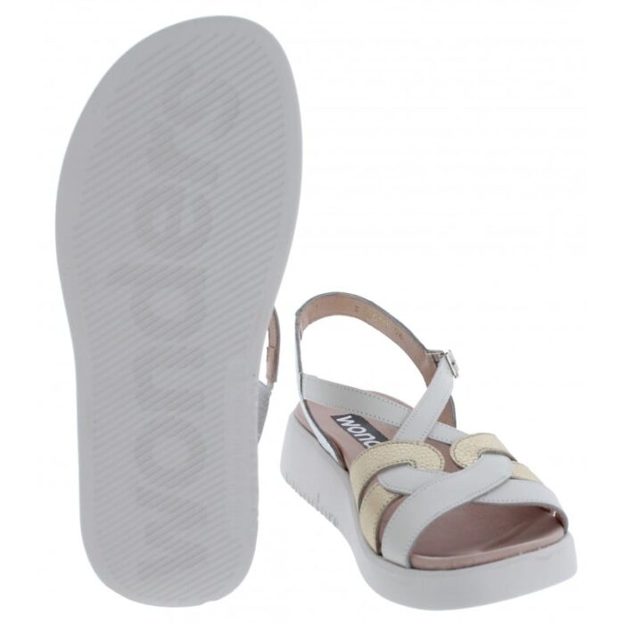 Wonders Paterna C-6530 Sandals – Off White / Gold Leather – Womens Sandals, Sliders & Toe Posts - Crep Direct UK