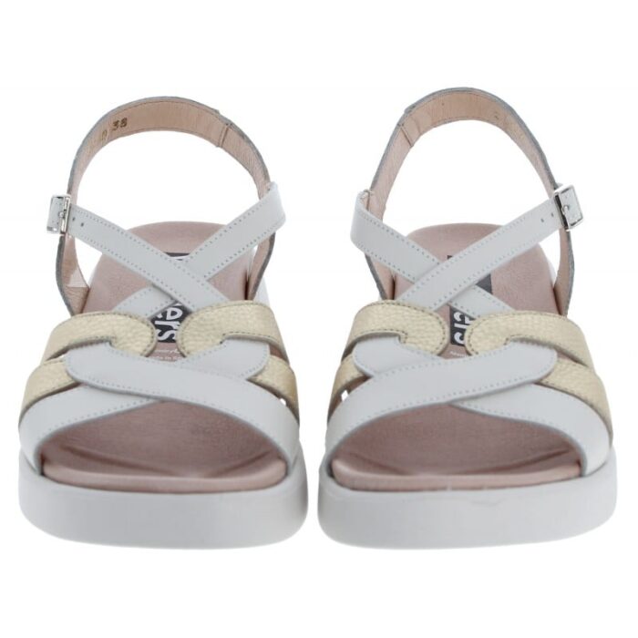 Wonders Paterna C-6530 Sandals – Off White / Gold Leather – Womens Sandals, Sliders & Toe Posts - Crep Direct UK