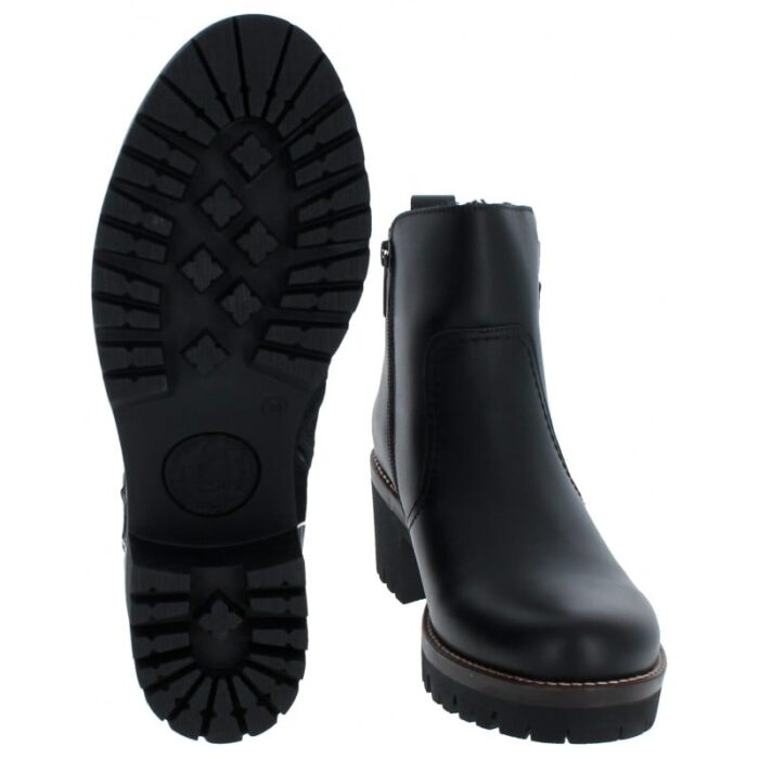 Panama Jack Pauline Igloo Trav Ankle Boots – Black Leather – Womens Boots - Crep Direct UK
