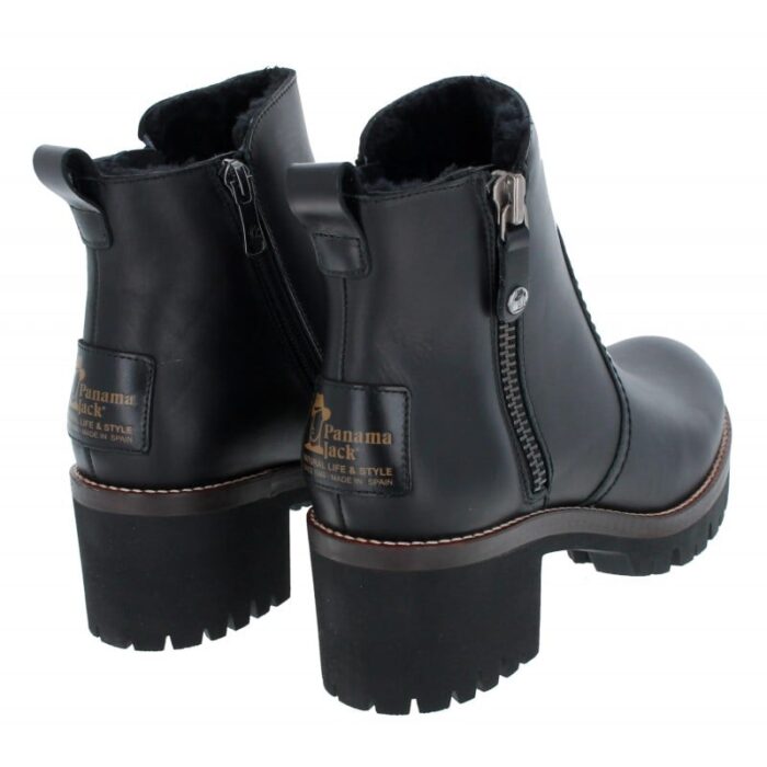 Panama Jack Pauline Igloo Trav Ankle Boots – Black Leather – Womens Boots - Crep Direct UK
