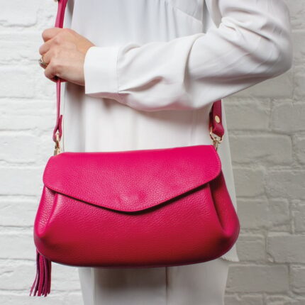 The Golden Boot Golden Boot Alba Shoulder Bag - Pink Leather - Personalised Gifts for Her