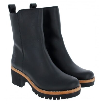 Panama Jack Polet Ankle Boots - Black Leather - Womens Boots
