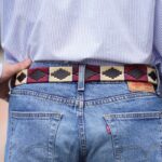 Pioneros 139 Polo Belt – Burgundy/Beige/Navy Stripe – Mens Belts - Crep Direct UK