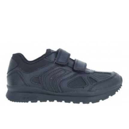 Geox Pavel J0415C Trainers - Black Leather - Girls School Shoes