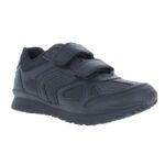 Geox Pavel J0415C Trainers – Black Leather – Girls School Shoes - Crep Direct UK