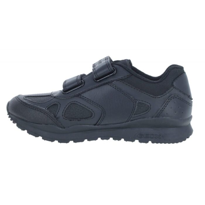 Geox Pavel J0415C Trainers – Black Leather – Girls School Shoes - Crep Direct UK
