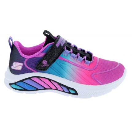 Skechers Rainbow Cruisers 303721L Black (BKMT) Textile - Girls Shoes