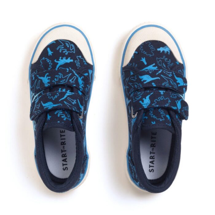 Start-Rite Raptor Canvas Shoes – Navy Dino – Boys Shoes - Crep Direct UK