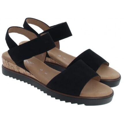 Gabor Raynor 62.750 Wedge Sandals – Black Suede – Womens Sandals, Sliders & Toe Posts - Crep Direct UK Gabor Raynor 62.750 Wedge Sandals – Black Suede – Womens Sandals, Sliders & Toe Posts - Crep Direct UK