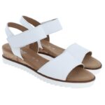 Gabor Raynor 62.750 Wedge Sandals – White Leather – Womens Sandals, Sliders & Toe Posts - Crep Direct UK