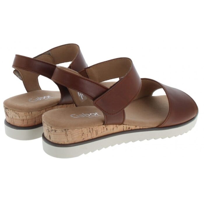Gabor Raynor 62.750 Wedge Sandals – Camel Leather – Womens Sandals, Sliders & Toe Posts - Crep Direct UK