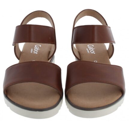 Gabor Raynor 62.750 Wedge Sandals – Camel Leather – Womens Sandals, Sliders & Toe Posts - Crep Direct UK