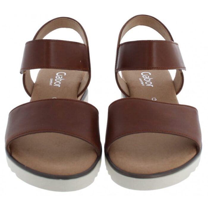 Gabor Raynor 62.750 Wedge Sandals – Camel Leather – Womens Sandals, Sliders & Toe Posts - Crep Direct UK