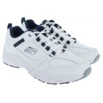 Skechers Oak Canyon Redwick 51896 Trainers – White / Navy Leather – Mens Performance Running - Crep Direct UK