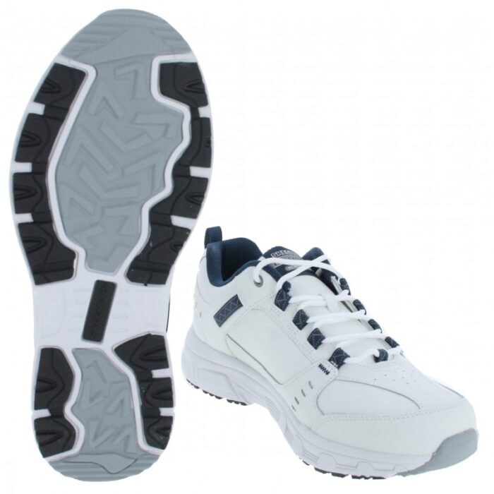 Skechers Oak Canyon Redwick 51896 Trainers – White / Navy Leather – Mens Performance Running - Crep Direct UK