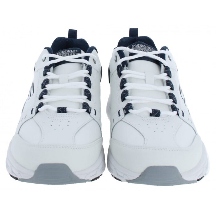 Skechers Oak Canyon Redwick 51896 Trainers – White / Navy Leather – Mens Performance Running - Crep Direct UK