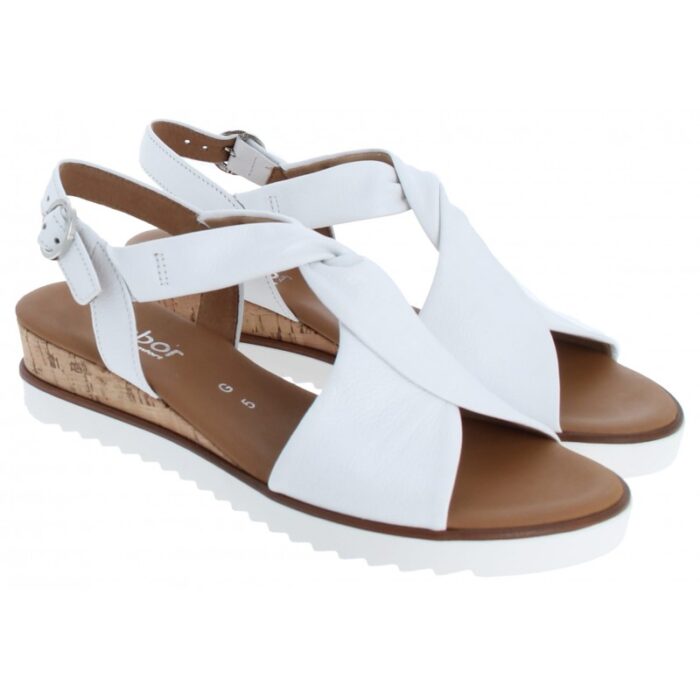 Gabor Rich 62.751 Sandals – White Leather – Womens Sandals, Sliders & Toe Posts - Crep Direct UK