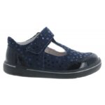 Ricosta Winny 2600802 T-Bar Shoes – Blue Leather – Girls Shoes - Crep Direct UK