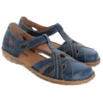 Josef Seibel Rosalie 29 79529 Closed Toe Sandals – Blue Dunk Leather – Womens Sandals, Sliders & Toe Posts - Crep Direct UK