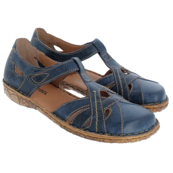 Josef Seibel Rosalie 29 79529 Closed Toe Sandals – Blue Dunk Leather – Womens Sandals, Sliders & Toe Posts - Crep Direct UK