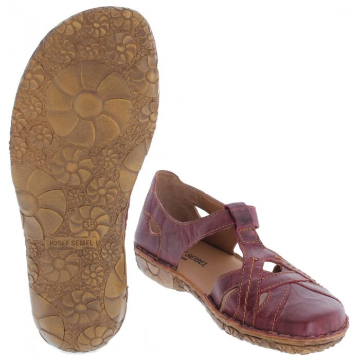Josef Seibel Rosalie 29 79529 Closed Toe Sandals – Red Orchidee Leather – Womens Sandals, Sliders & Toe Posts - Crep Direct UK