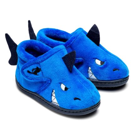Chipmunks Sharky Memory Foam Slippers – Blue – Boys Slippers - Crep Direct UK