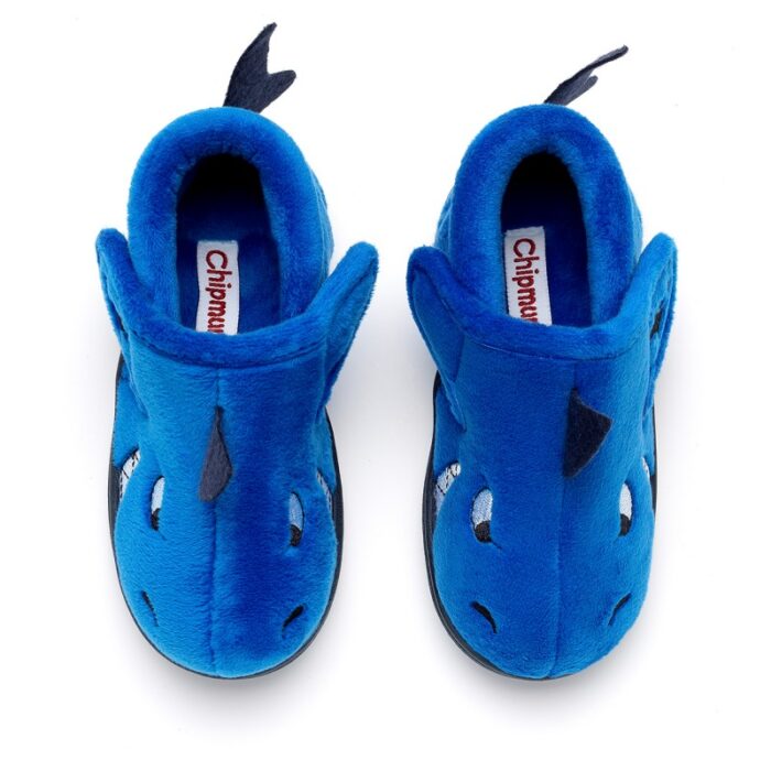 Chipmunks Sharky Memory Foam Slippers – Blue – Boys Slippers - Crep Direct UK