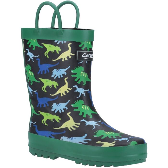 Cotswold Sprinkle Dinosaur Wellingtons – Green – Boys Wellies - Crep Direct UK