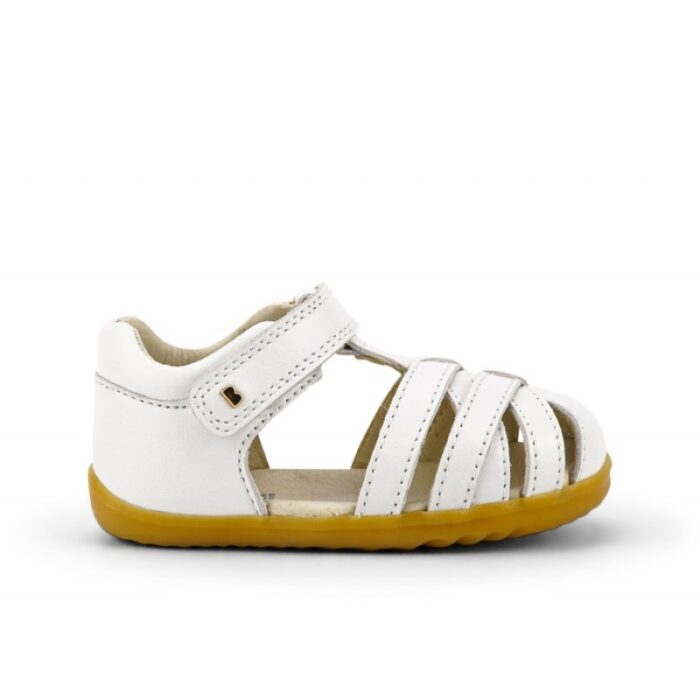 Bobux Step Up Cross Jump 731106 Closed Toe Sandals – White – Girls Sandals - Crep Direct UK