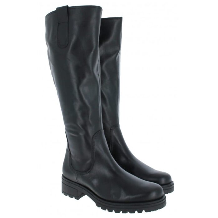 Gabor Sadberge L 52.787 Knee High Boots – Black Leather – Womens Boots - Crep Direct UK