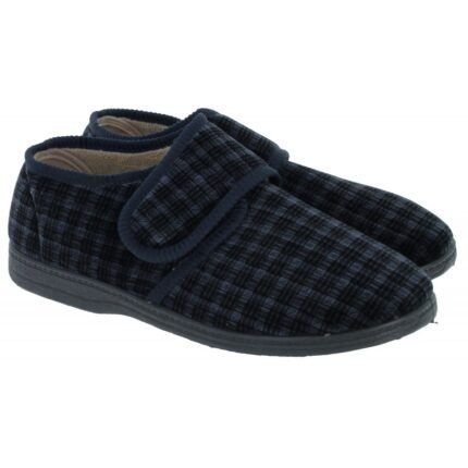 Gardiner Bros Sam Velcro Slippers – Navy Textile – Mens Slippers - Crep Direct UK Gardiner Bros Sam Velcro Slippers – Navy Textile – Mens Slippers - Crep Direct UK