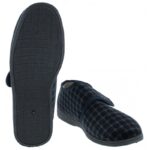 Gardiner Bros Sam Velcro Slippers – Navy Textile – Mens Slippers - Crep Direct UK