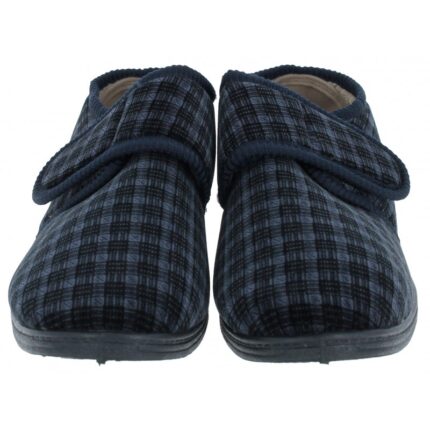 Gardiner Bros Sam Velcro Slippers – Navy Textile – Mens Slippers - Crep Direct UK