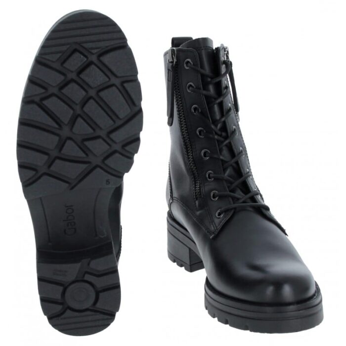 Gabor Serve 32.785 Ankle Boots – Black Leather – Womens Boots - Crep Direct UK
