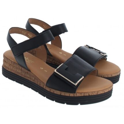 Gabor Shout 62.700 Wedge Sandals – Black Leather – Womens Sandals, Sliders & Toe Posts - Crep Direct UK Gabor Shout 62.700 Wedge Sandals – Black Leather – Womens Sandals, Sliders & Toe Posts - Crep Direct UK