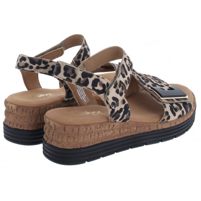Gabor Shout 62.700 Wedge Sandals – Natur Leopard – Womens Sandals, Sliders & Toe Posts - Crep Direct UK