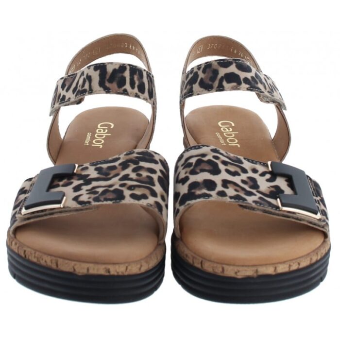 Gabor Shout 62.700 Wedge Sandals – Natur Leopard – Womens Sandals, Sliders & Toe Posts - Crep Direct UK