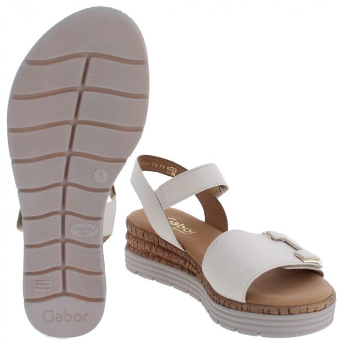 Gabor Shout 62.700 Sandals – Cream Leather – Womens Sandals, Sliders & Toe Posts - Crep Direct UK