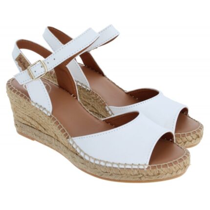 Toni Pons Sia-P Wedge Espadrille Sandals – White Leather – Womens Espadrilles - Crep Direct UK Toni Pons Sia-P Wedge Espadrille Sandals – White Leather – Womens Espadrilles - Crep Direct UK