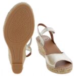 Toni Pons Sia-P Wedge Espadrille Sandals – Platinum Leather – Womens Espadrilles - Crep Direct UK