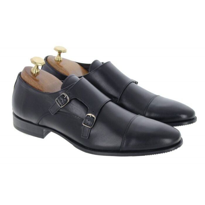 The Golden Boot Golden Boot Silva 5809 Monk Shoes – Black Leather – Mens Shoes - Crep Direct UK