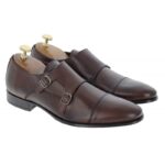 The Golden Boot Golden Boot Silva 5809 Monk Shoes – Brown Leather – Mens Wedding Shoes - Crep Direct UK