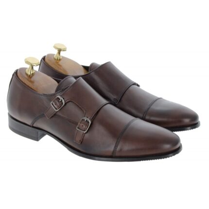 The Golden Boot Golden Boot Silva 5809 Monk Shoes - Brown Leather - Mens Wedding Shoes
